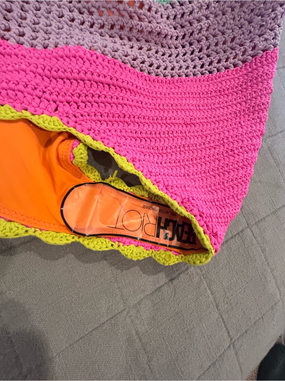 Beach Riot Crochet Bikini Set in Orange, Pink, Lavender & Green - Picture 3 of 4